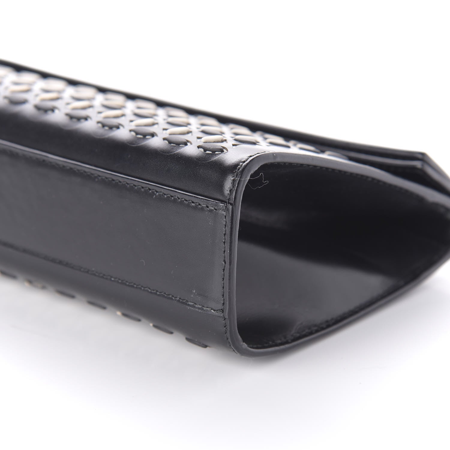 Alaia Calfskin Laser Cut Clutch Black White 7 of 12