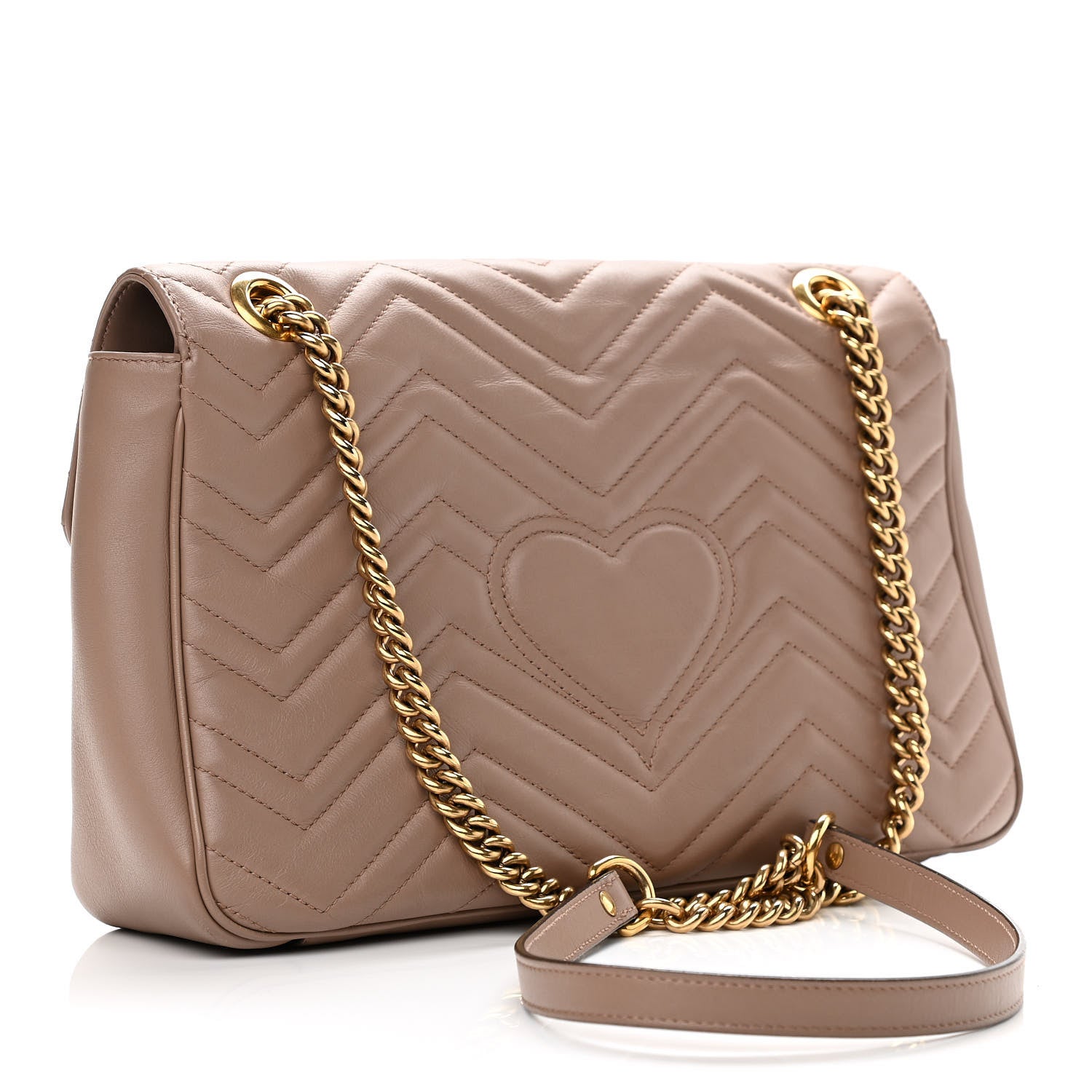 Gucci Calfskin Matelasse Medium GG Marmont Shoulder Bag Porcelain Rose 3 of 11