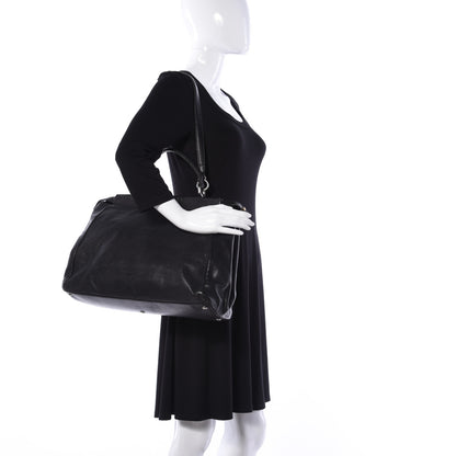 Fendi Goatskin Large Peekaboo Iconic Satchel Black 2 of 11