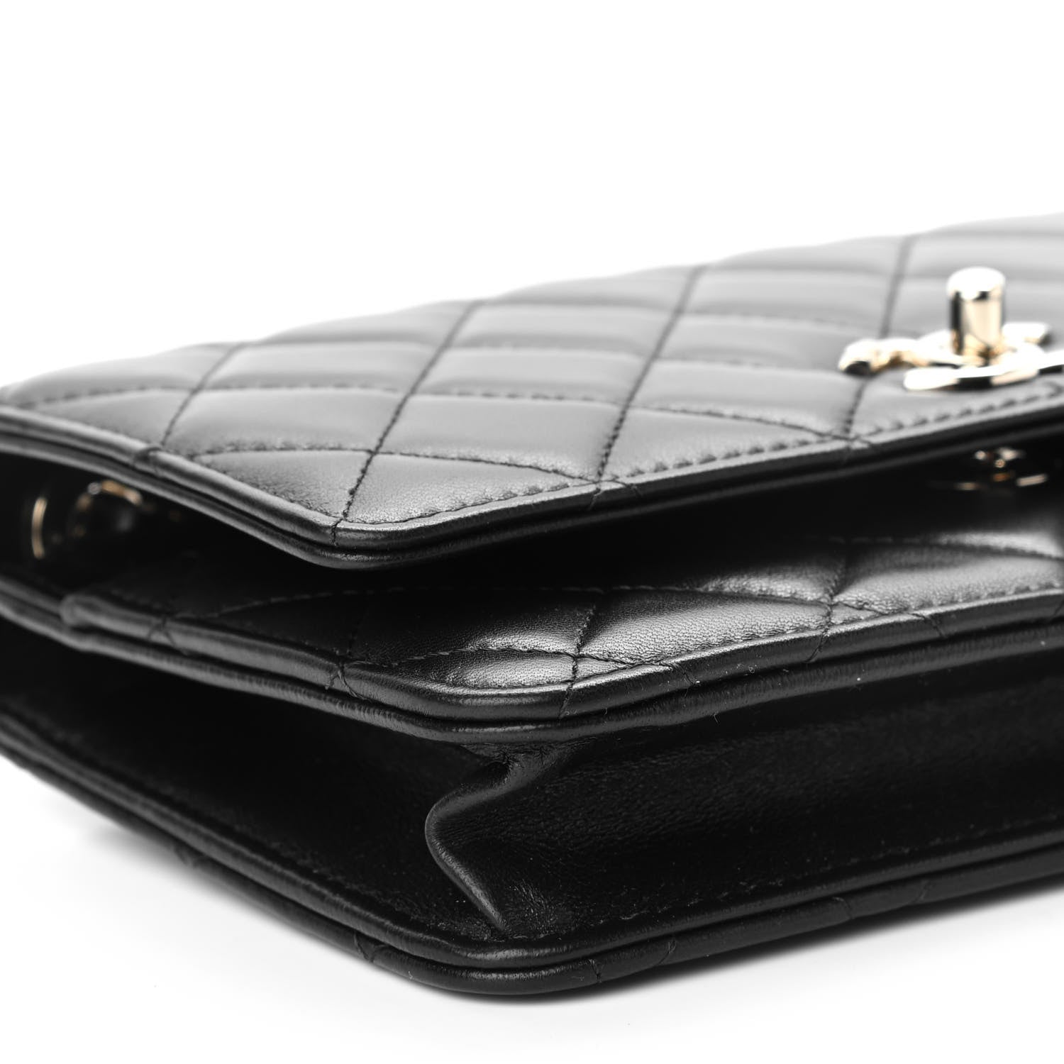 Chanel Lambskin Quilted Trendy CC Wallet On Chain WOC Black 8 of 9