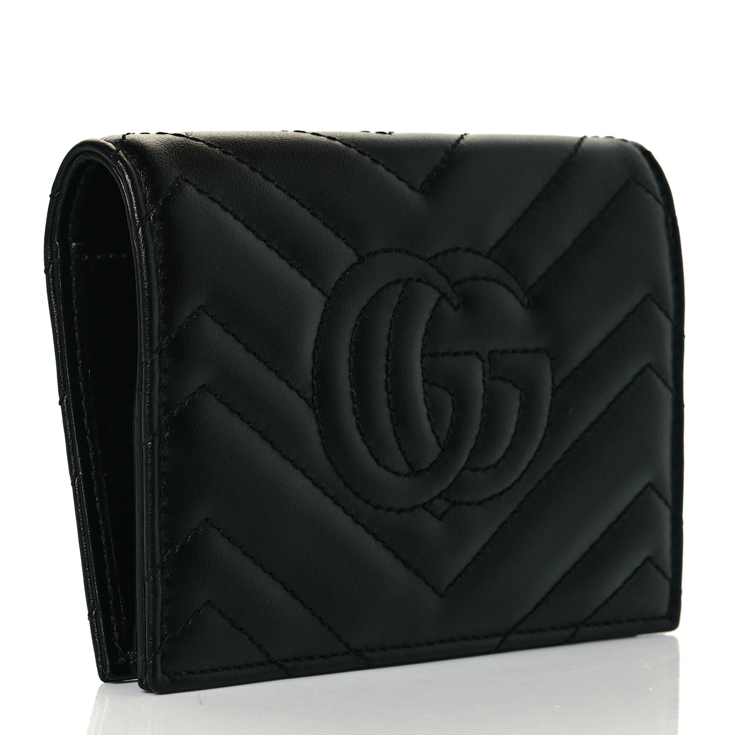 Calfskin Matelasse GG Marmont Passport Case Black