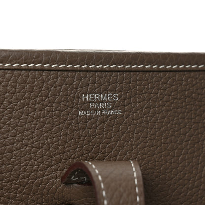Hermes Taurillon Clemence Evelyne III PM Etoupe 6 of 9