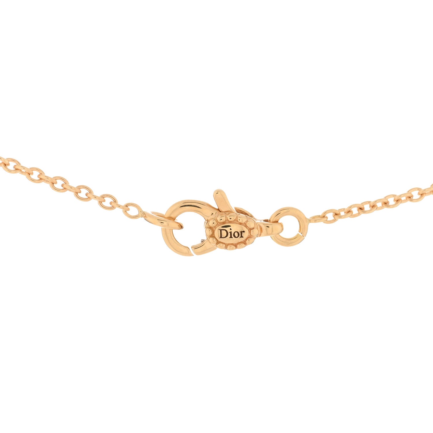Christian Dior 18K Yellow Gold Diamond Mother of Pearl Rose Des Vents Y Necklace 3 of 6