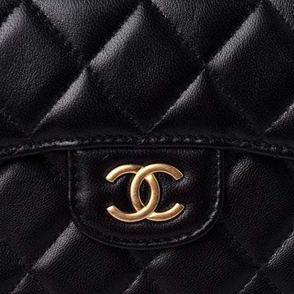 Chanel Lambskin Quilted Top Handle Flap Coin Purse With Chain Black 11 of 12