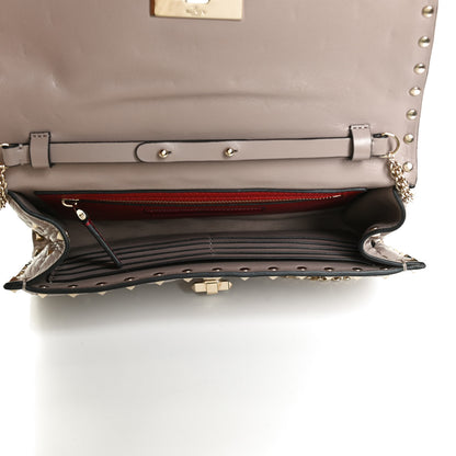 Valentino Garavani Lambskin Rockstud Spike Wallet on Chain Poudre 4 of 9