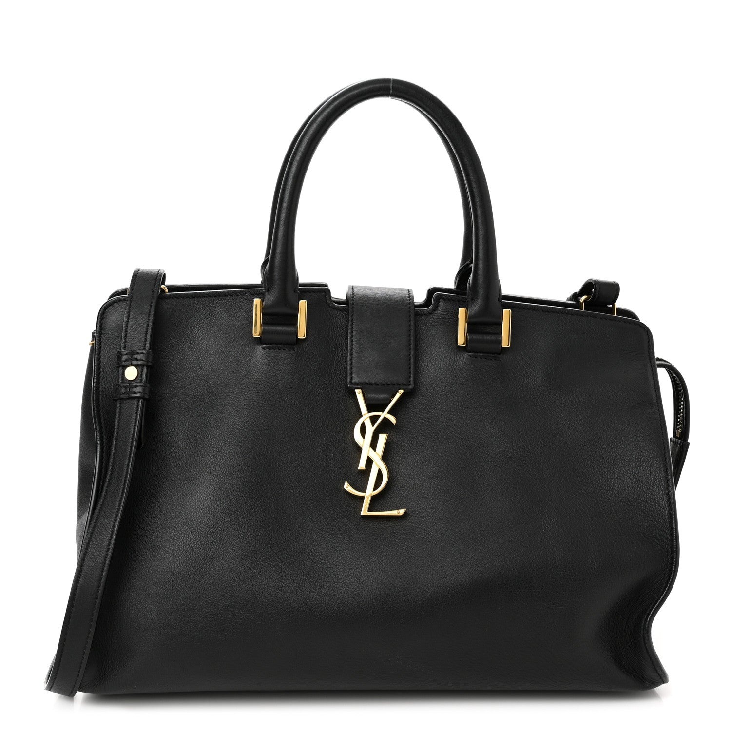 Saint Laurent Calfskin Small Monogram Cabas Black 1 of 12