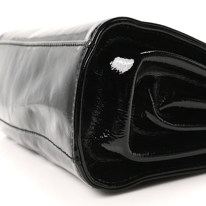 Chanel Patent Mademoiselle Lock Convertible Wrist Clutch Bag Black 10 of 10