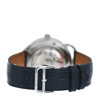 Hermes Stainless Steel Alligator 43mm Arceau Grande Lune Automatic Watch Bleu Abysse 3 of 5