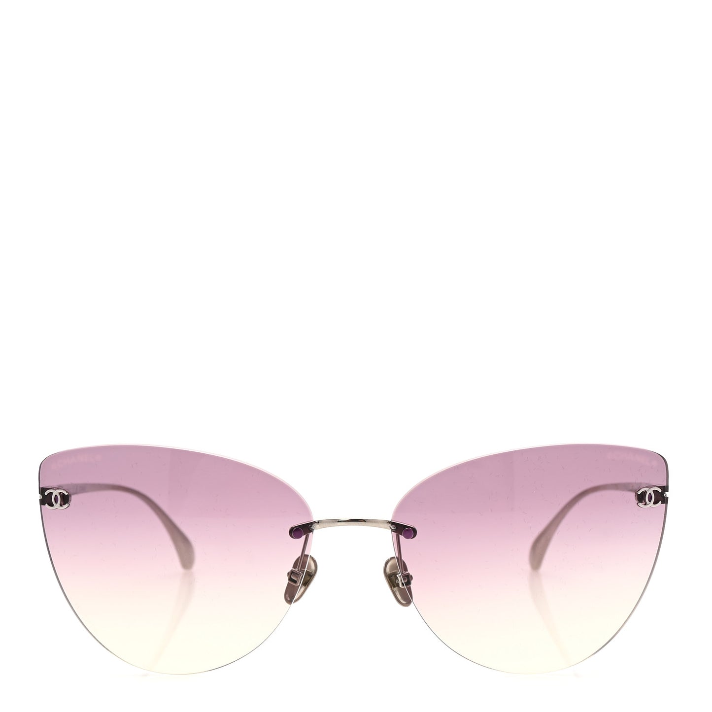 Titanium Frameless Cat Eye CC Sunglasses 4273-T Purple