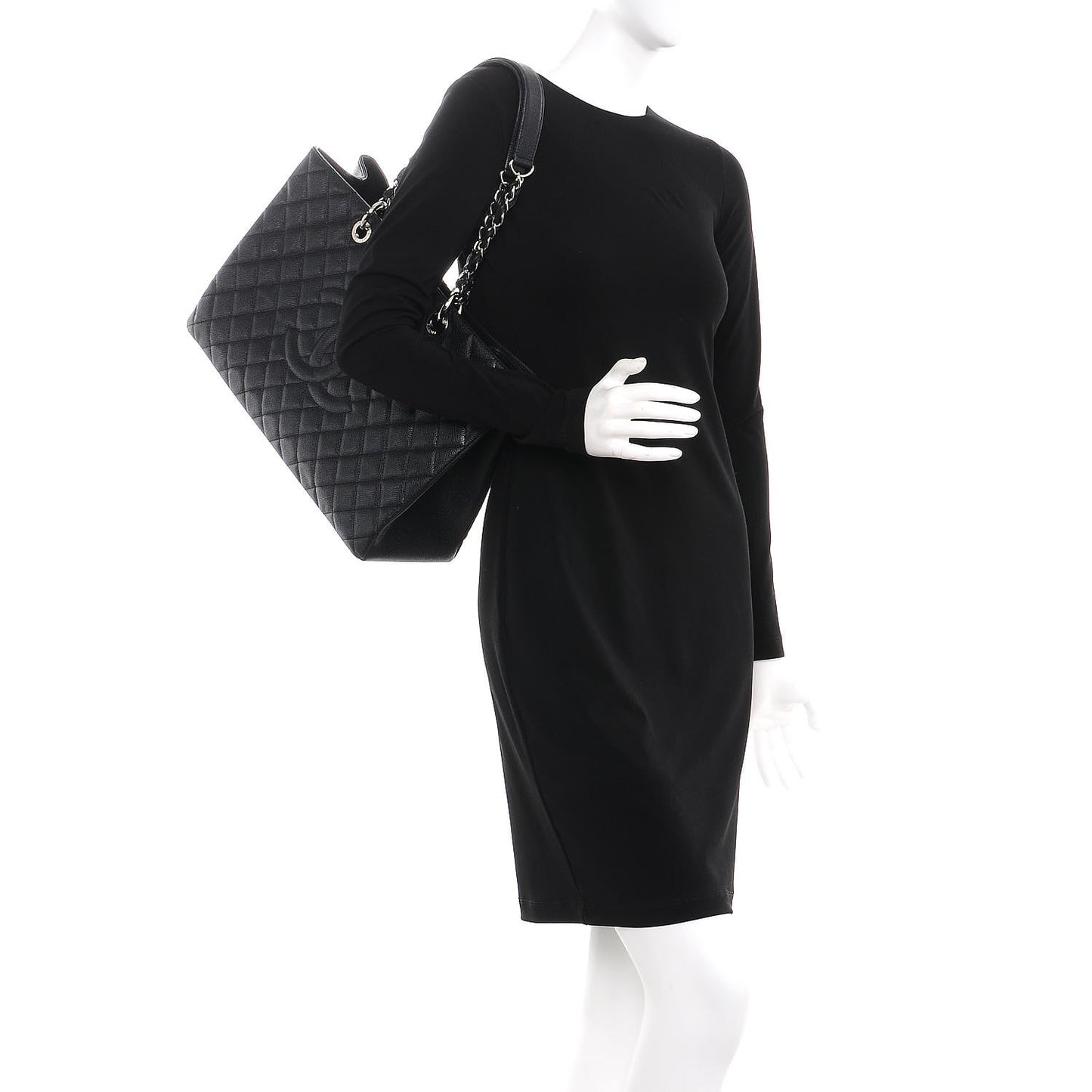 Caviar Quilted XL Grand Shopping Tote GST Black