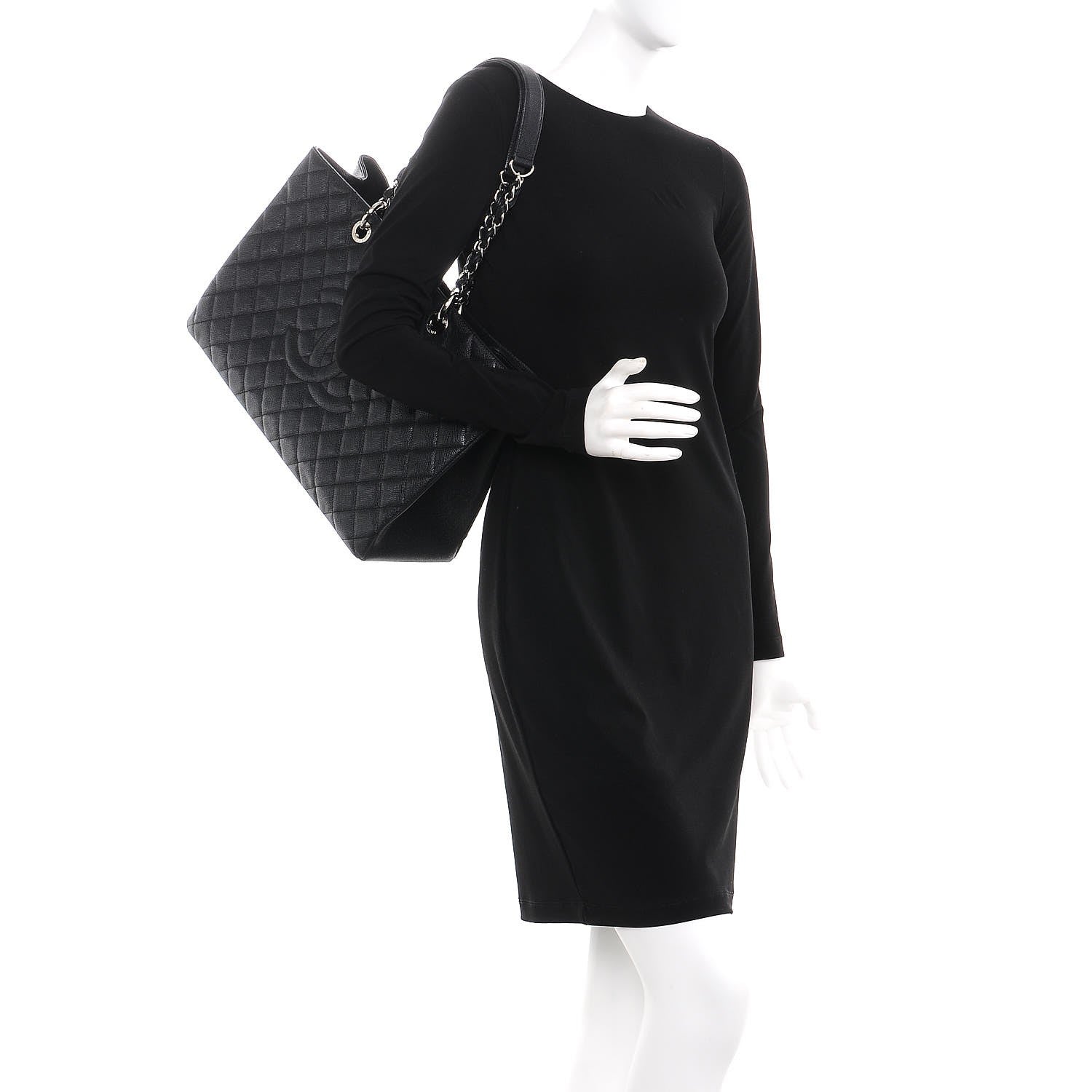 Chanel Caviar Quilted XL Grand Shopping Tote GST Black 2 of 7