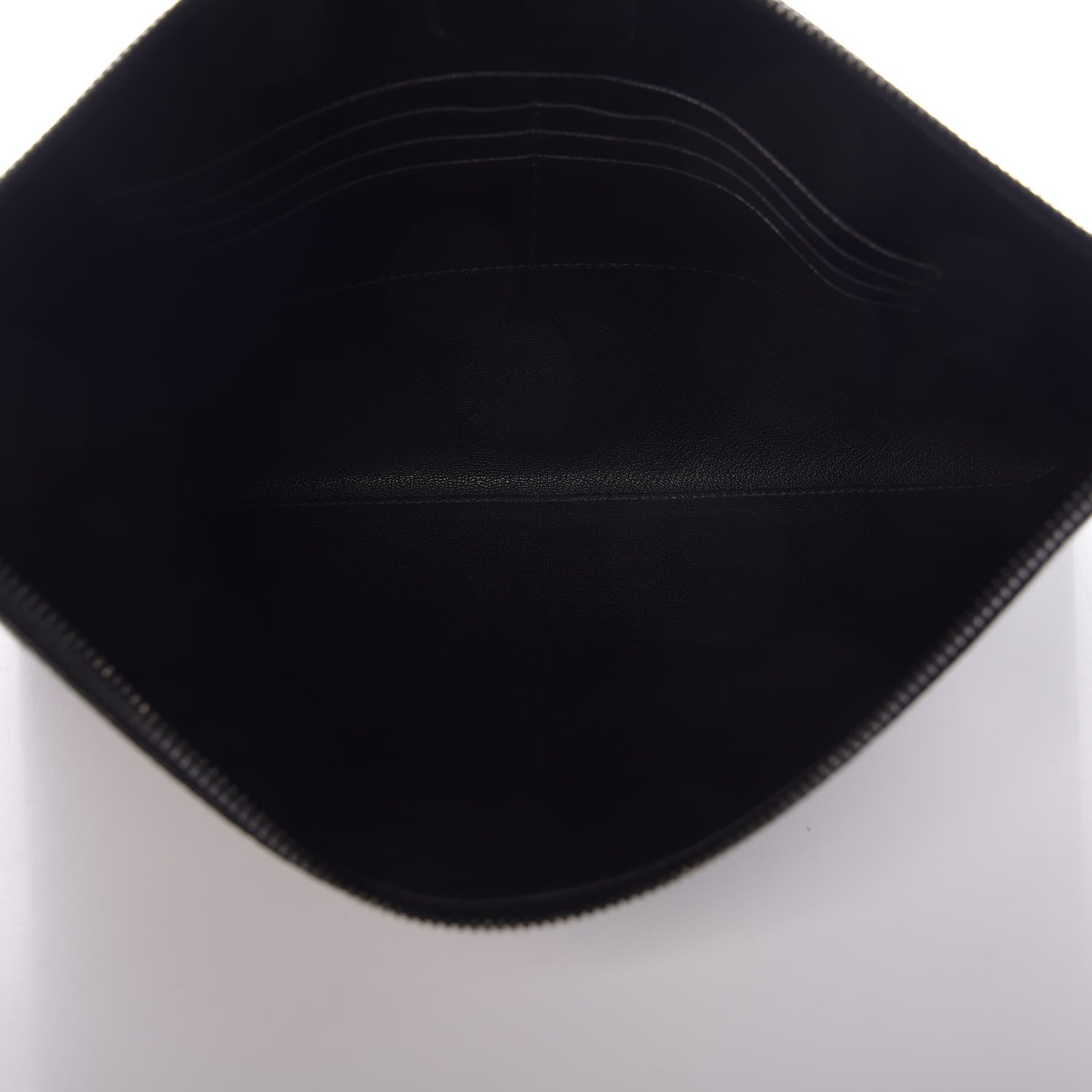 Prada Vitello Daino Flat Zip Pouch Black 5 of 8