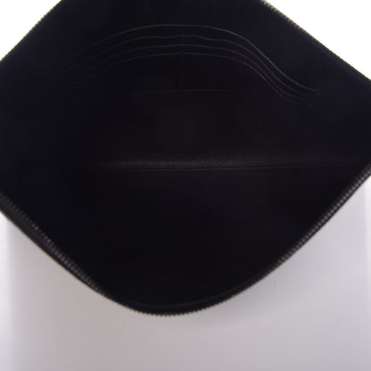 Prada Vitello Daino Flat Zip Pouch Black 5 of 8