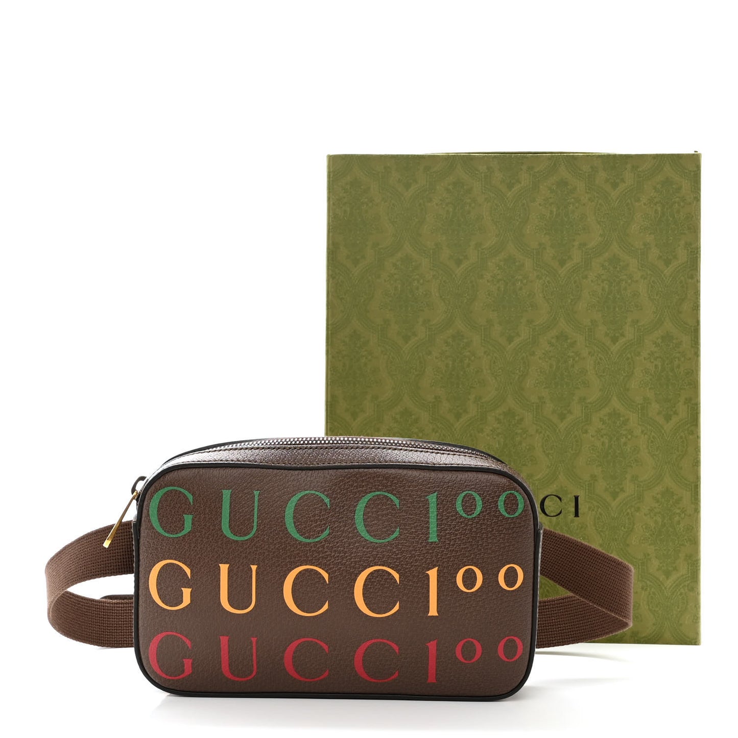 Textured Dollar Calfskin Gucci 100 Aria Belt Bag 100 40 New Acero Multicolor