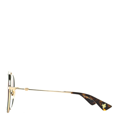 Gucci Metal Round Frame Sunglasses GG0061S Green Red 3 of 8