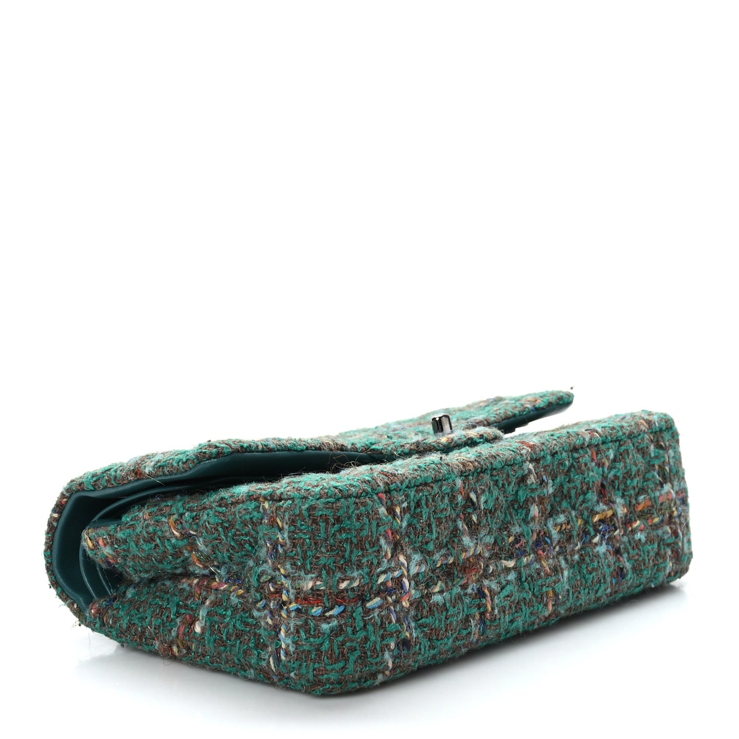 Wool Tweed Medium Double Flap Green