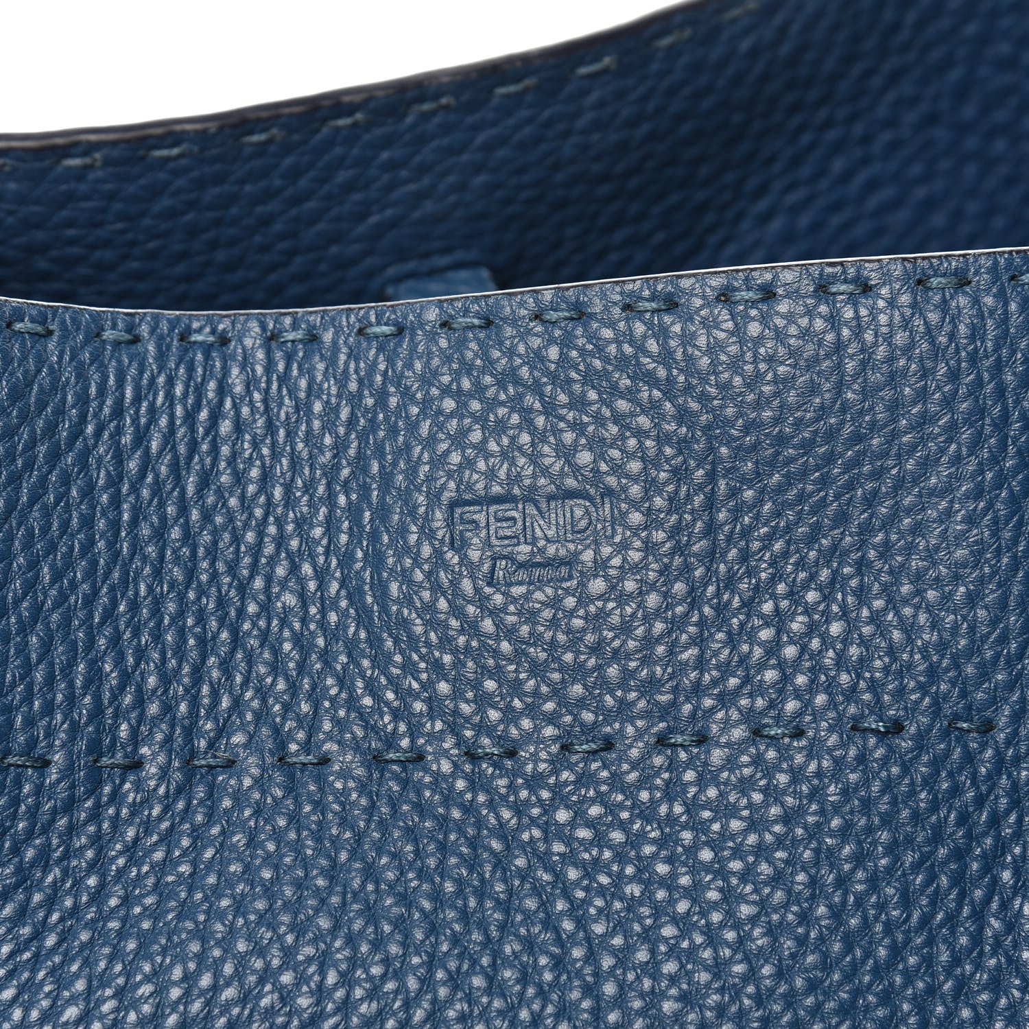 Fendi Cuoio Romano Selleria Small Anna Bucket Bag Blue 8 of 11