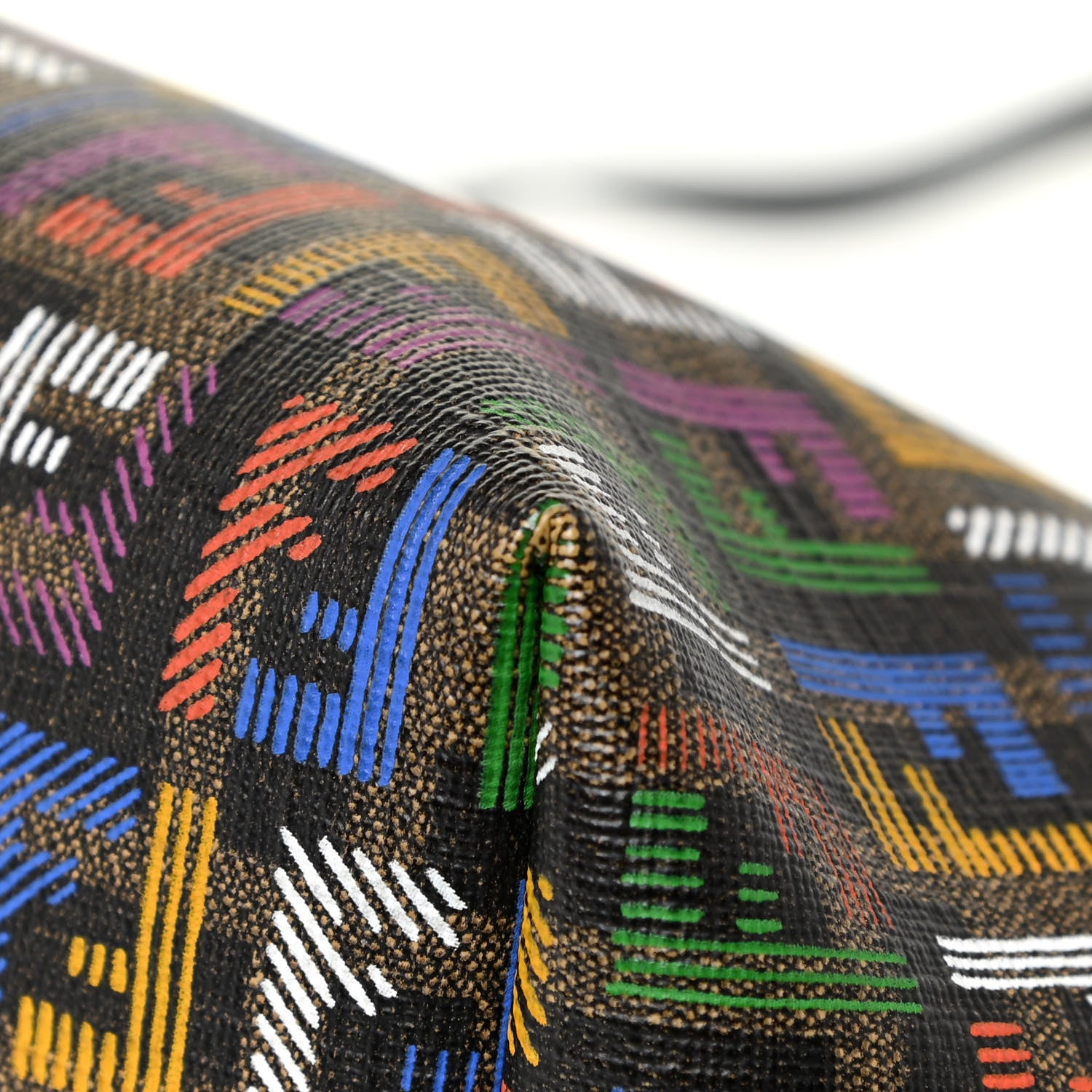 Fendi Zucca Spalmati Patent Zucchino Screen Print Medium Roll Tote Tobacco Multicolor Black 13 of 15