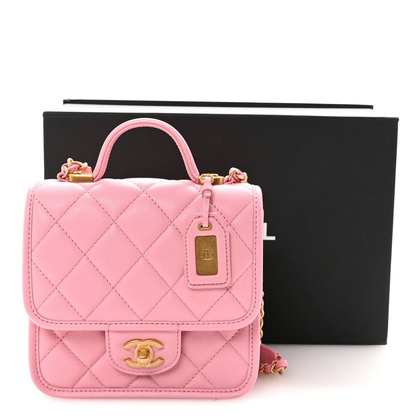 Caviar School Memory Mini Top Handle Flap Light Pink
