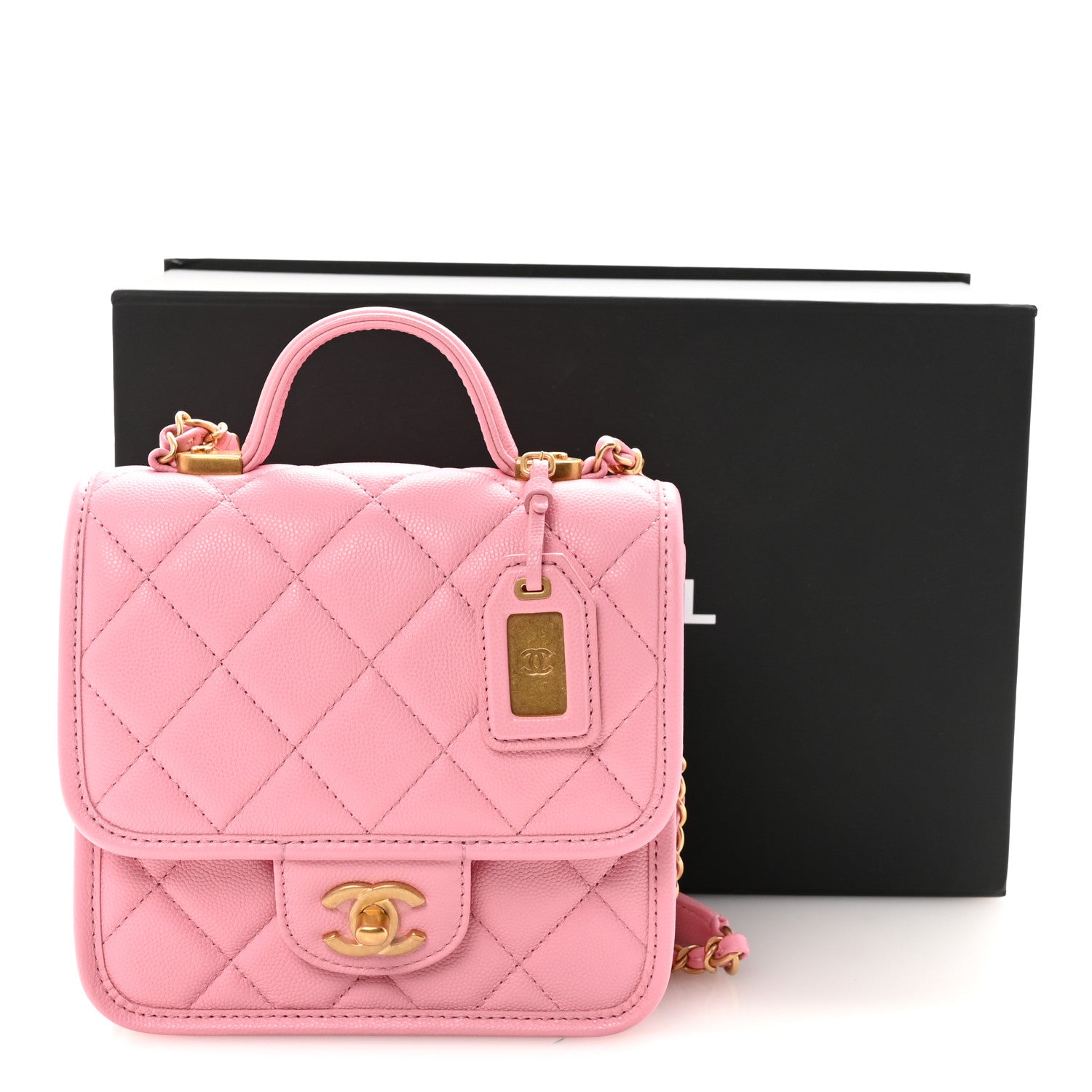 Chanel Caviar School Memory Mini Top Handle Flap Light Pink 11 of 11