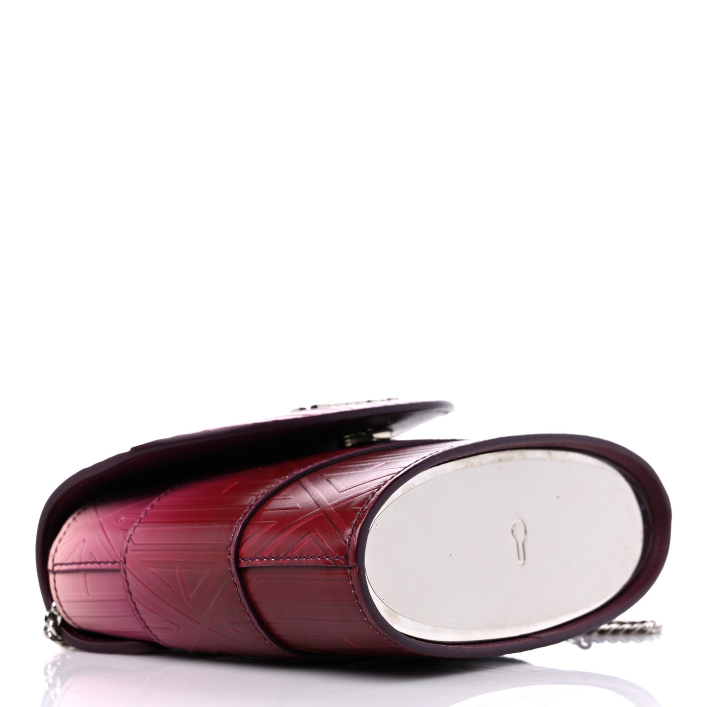 Calfskin Embossed Small Aby Lock Brown Purple