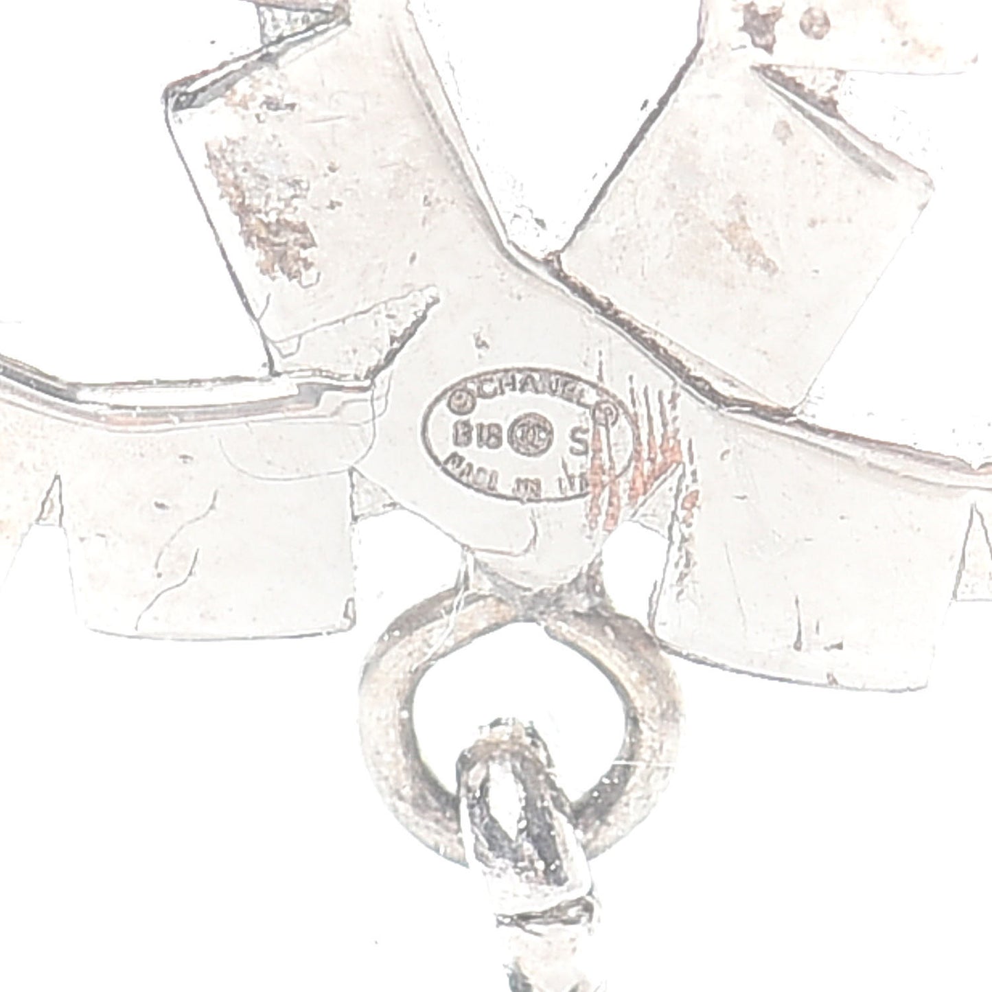 Crystal CC Drop Earrings Silver