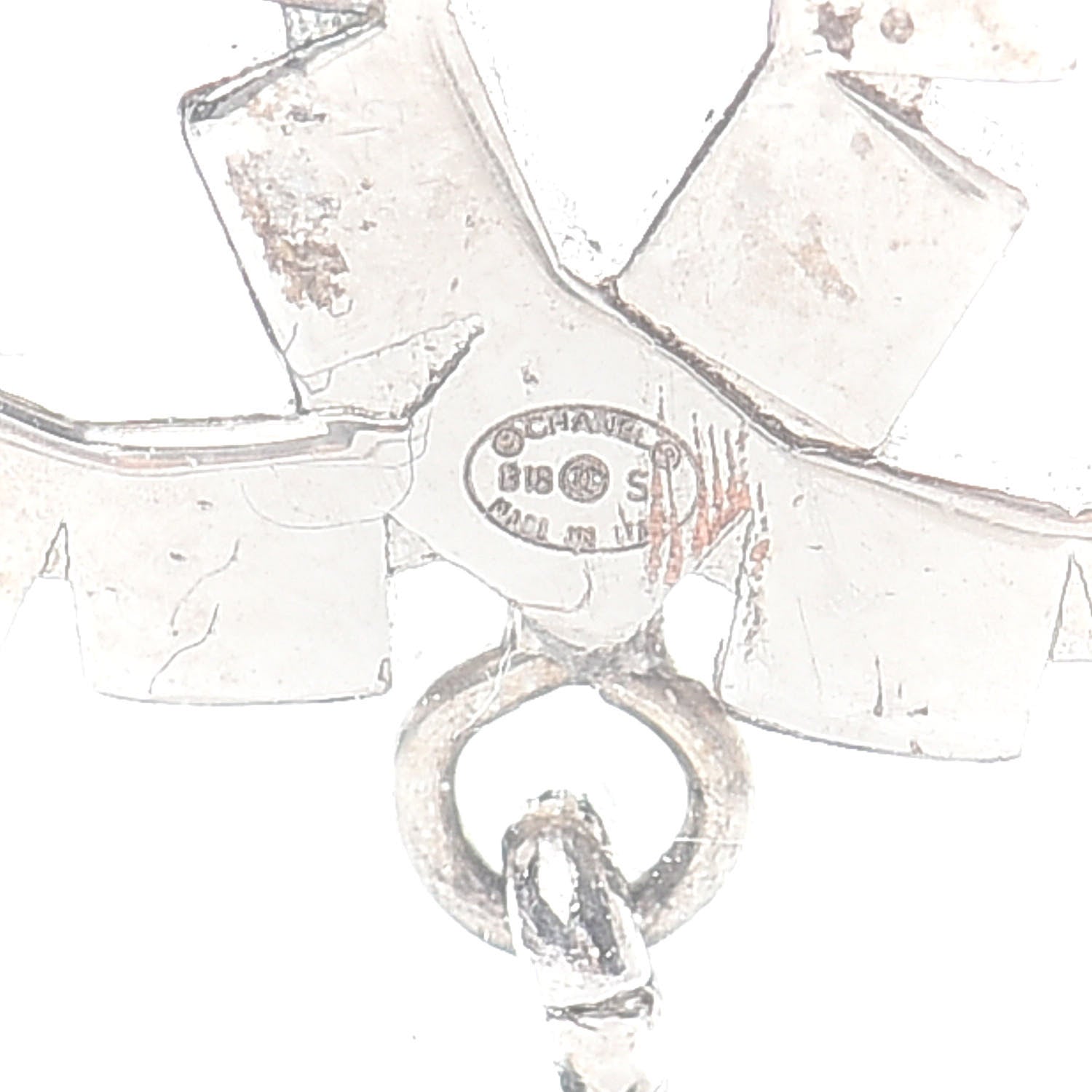 Chanel Crystal CC Drop Earrings Silver 4 of 4