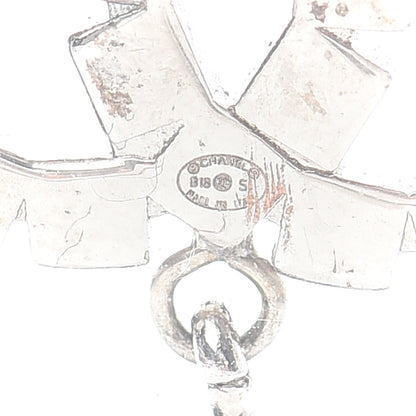 Chanel Crystal CC Drop Earrings Silver 4 of 4