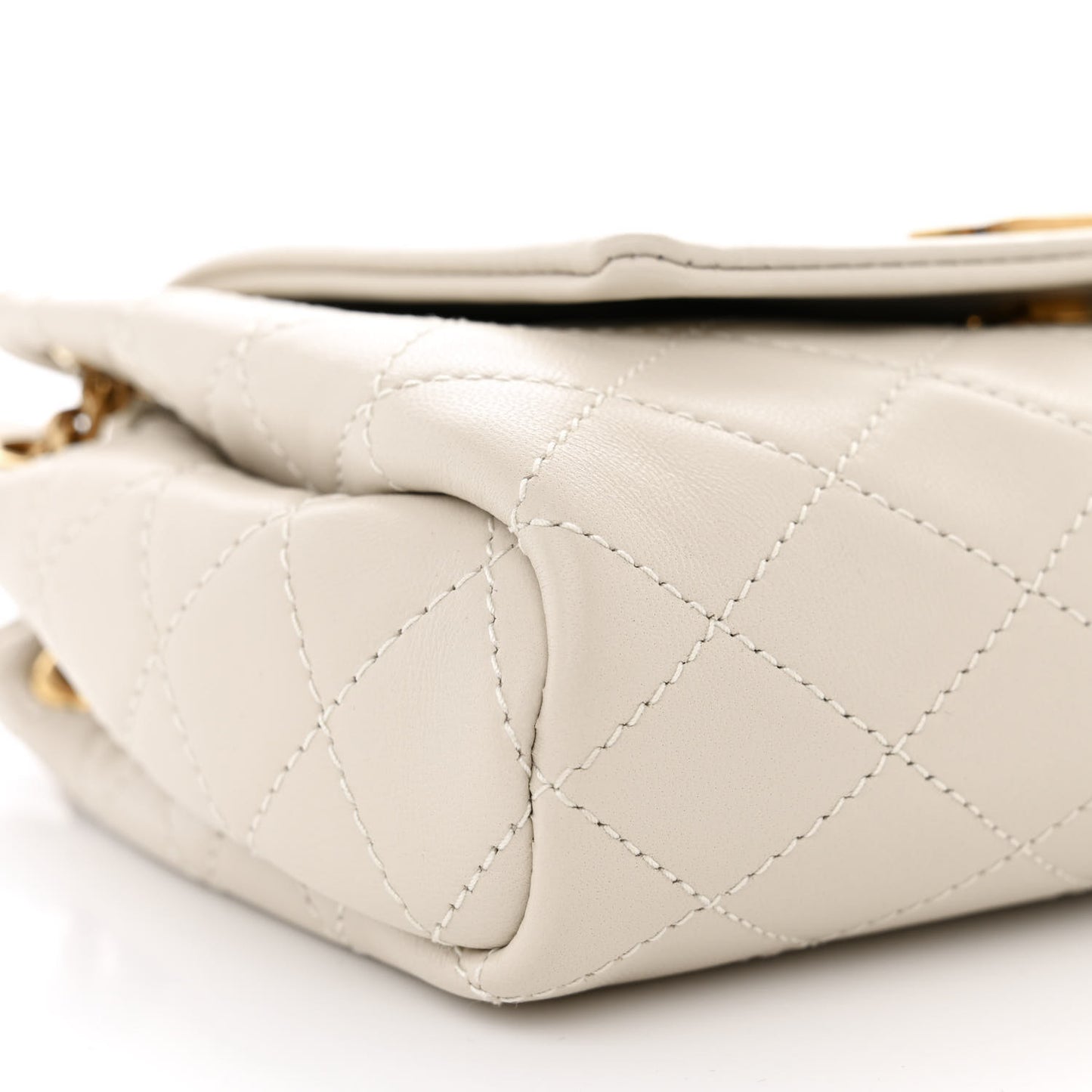 Lambskin Quilted Monogram Mini Nolita Crema Soft