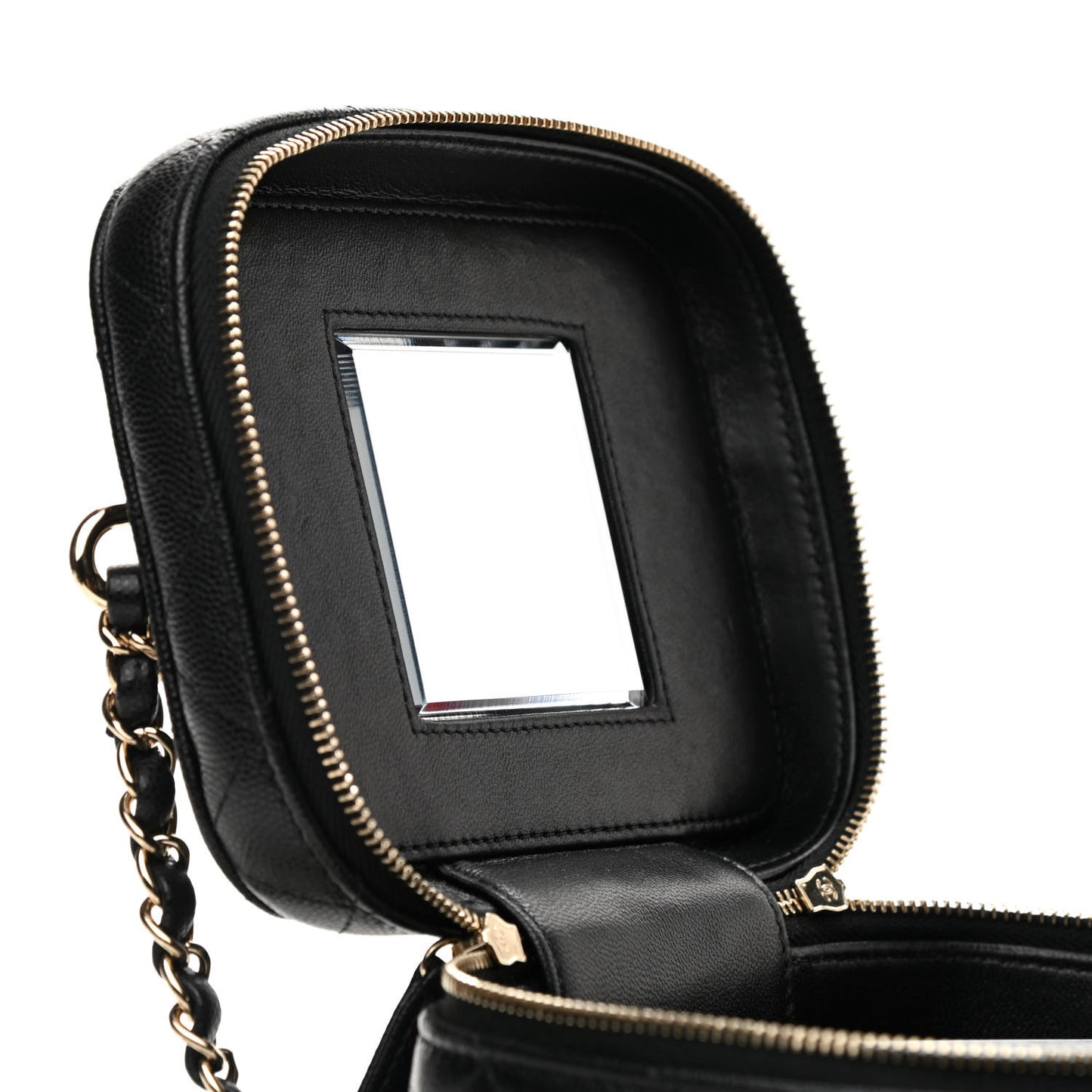Caviar Quilted Small CC Vanity Case Black