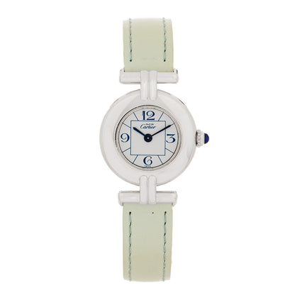 Cartier Sterling Silver Calfskin 24mm Must de Colisee Quartz Watch 1 of 5