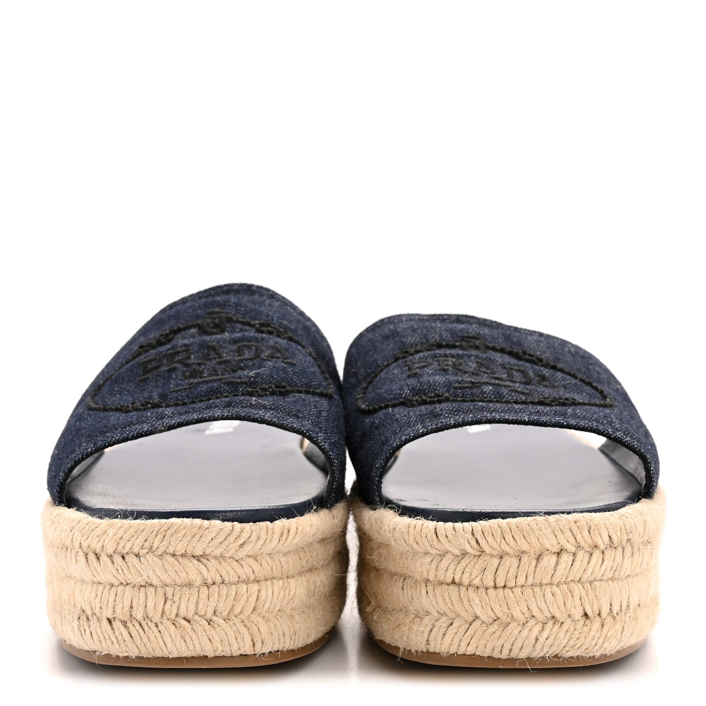 Denim Logo Espadrilles Sandals 39 Blue