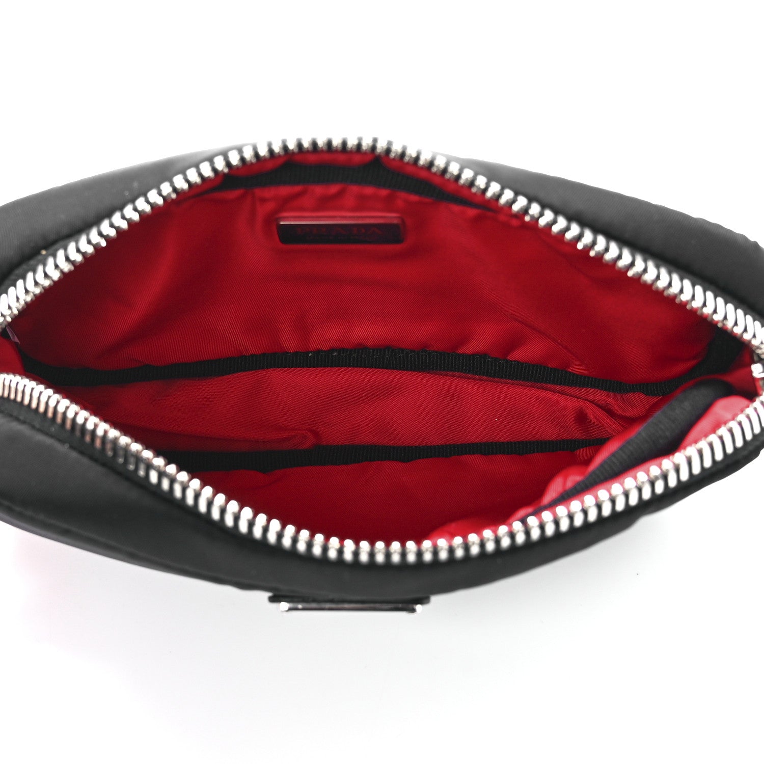 Prada Tessuto Soft Nylon Small Convertible Crossbody Wristlet Black Fuoco 5 of 11