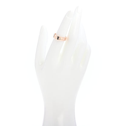 Hermes 18K Rose Gold Diamond PM Kelly Ring 53 6.25 2 of 5