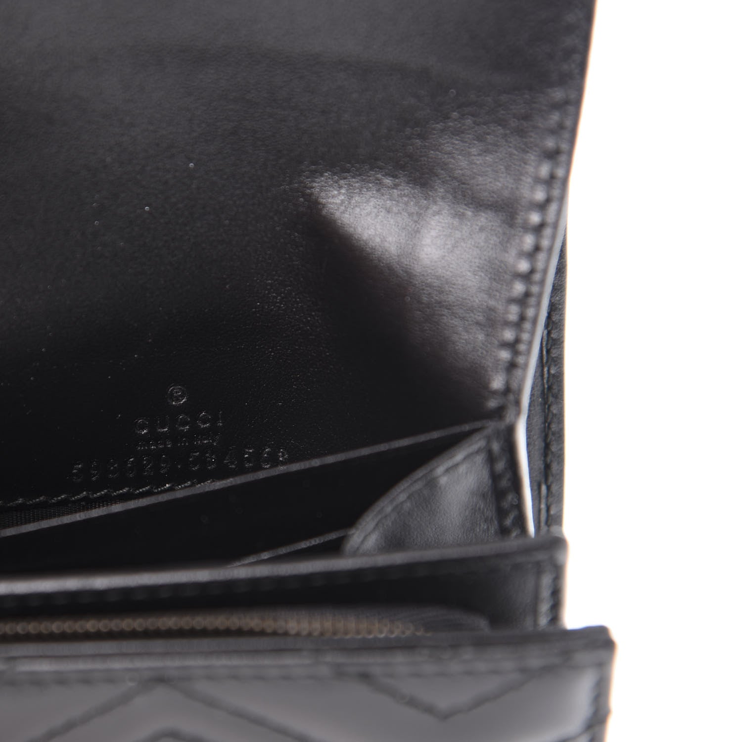 Gucci Calfskin Matelasse GG Marmont Medium Wallet Black 6 of 6