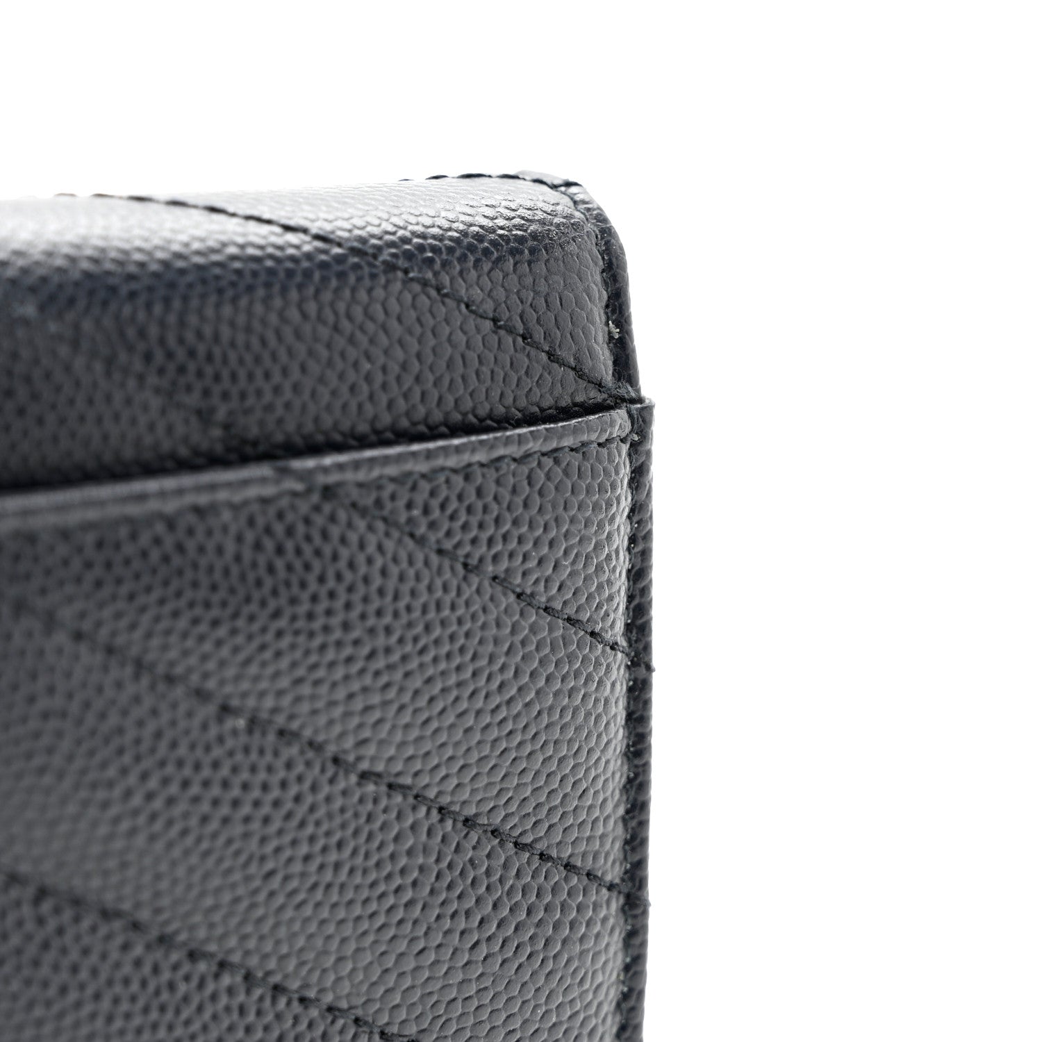 Saint Laurent Grain De Poudre Matelasse Chevron Small Monogram Passport Case Deep Marine 7 of 7