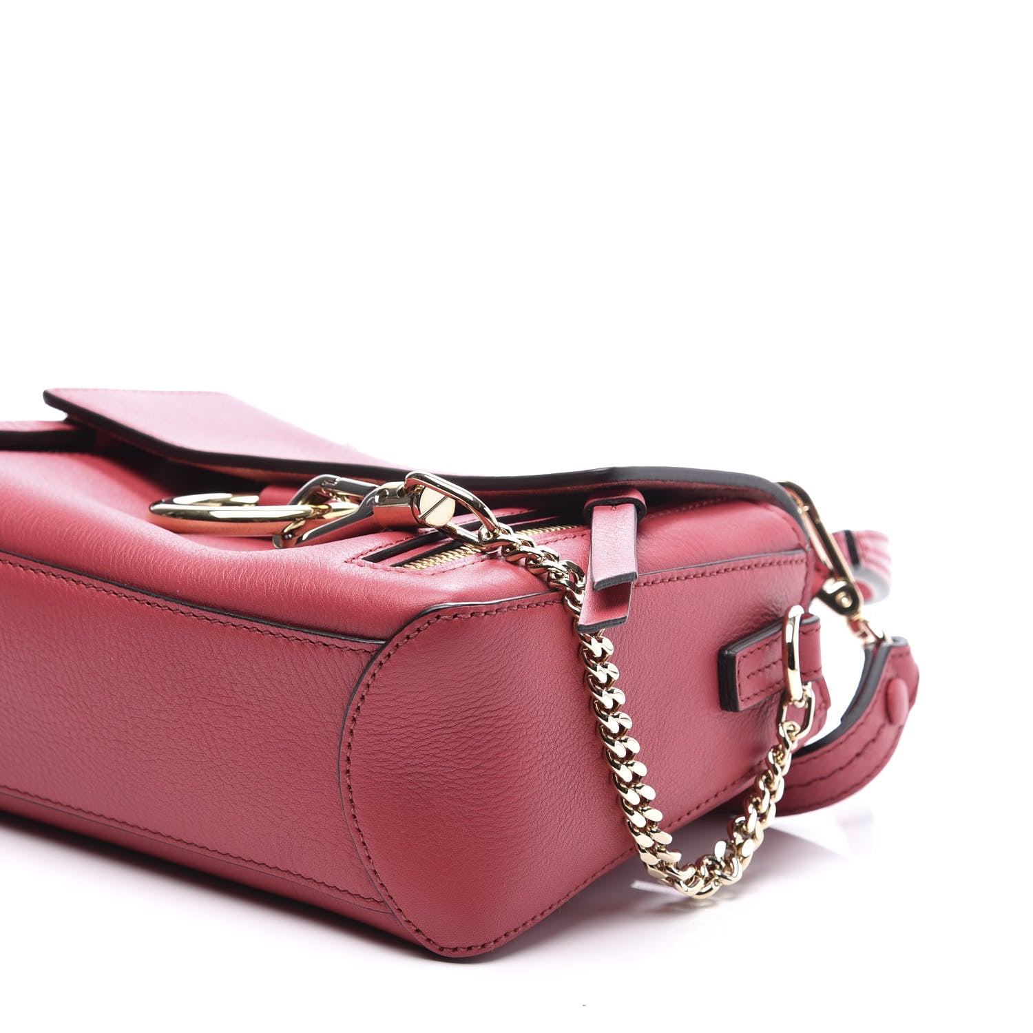 Chloe Calfskin Mini Faye Day Shoulder Bag Scarlet Pink 9 of 10