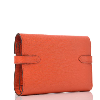 Hermes Epsom Medium Kelly Wallet Orange Poppy 3 of 10