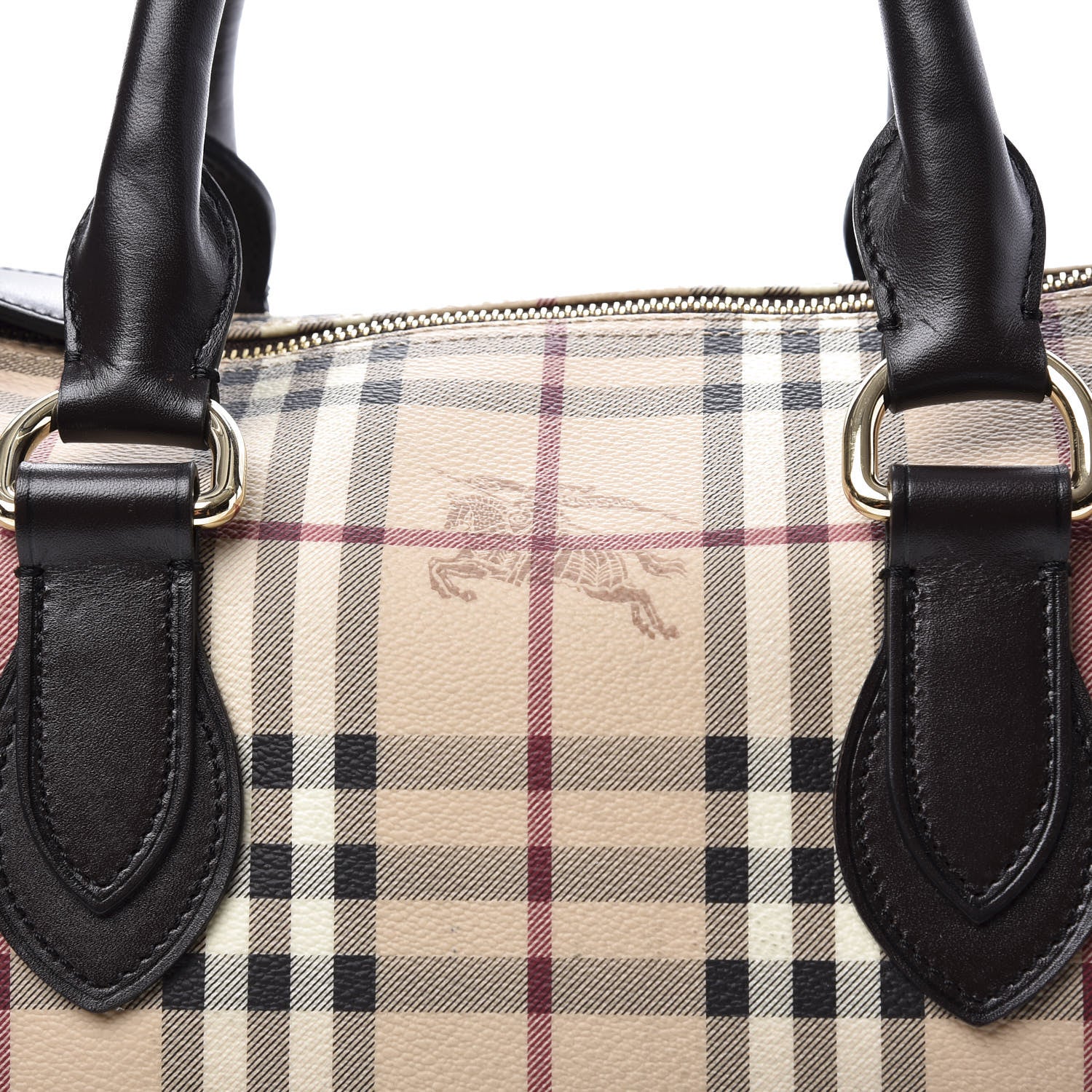 Burberry Haymarket Check Small Chester Bowling Bag Chocolate 9 of 9
