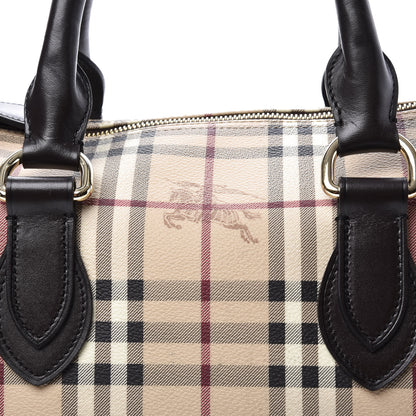 Burberry Haymarket Check Small Chester Bowling Bag Chocolate 9 of 9
