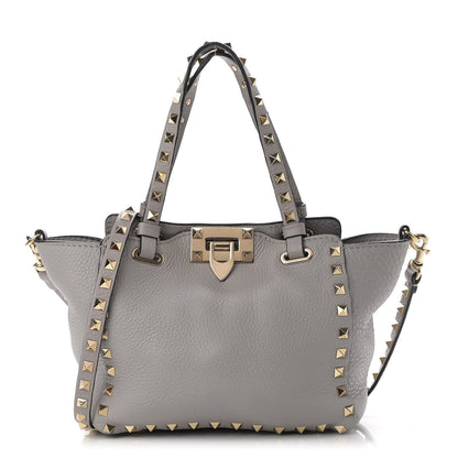 Valentino Garavani Grained Calfskin Mini Rockstud Tote Pastel Grey 1 of 10