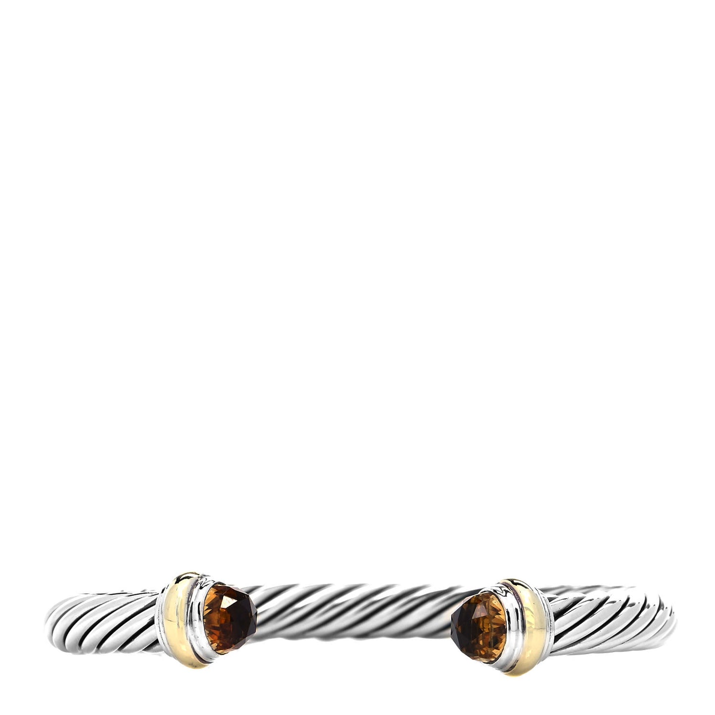 Sterling Silver 14K Yellow Gold Citrine 7mm Cable Classics Bracelet