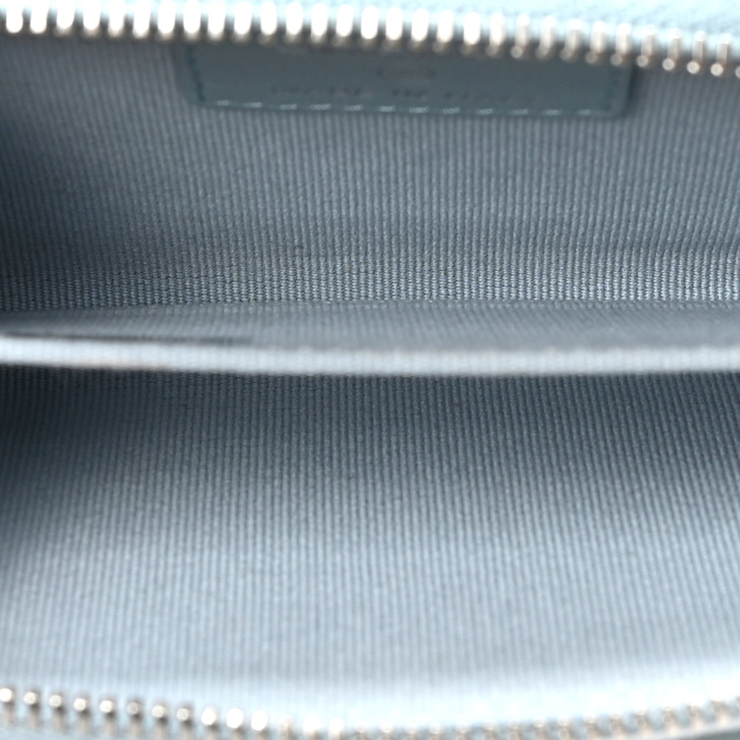 Chanel Lambskin Chevron Quilted Zip Card Holder Light Blue 4 of 6