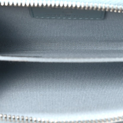 Chanel Lambskin Chevron Quilted Zip Card Holder Light Blue 4 of 6