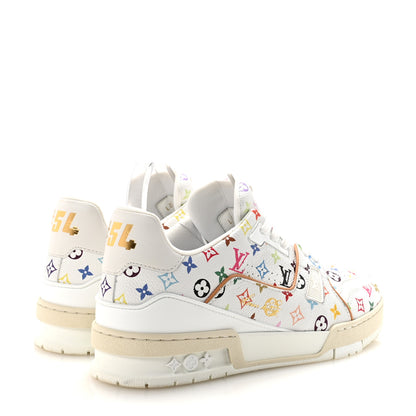 Louis Vuitton LV X TM Calfskin Monogram Multicolor Womens LV Trainer Sneakers 39 White 4 of 9