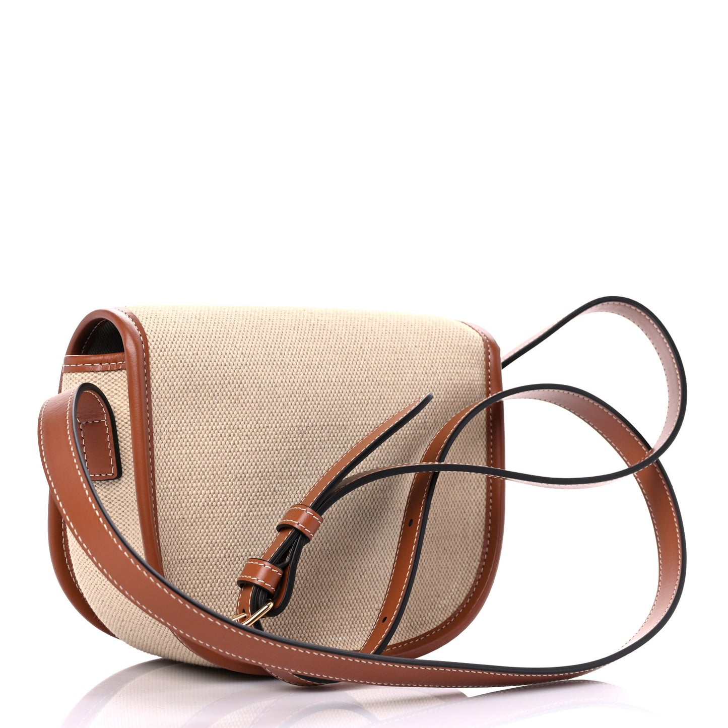 Canvas Calfskin Folco Bag Natural Tan