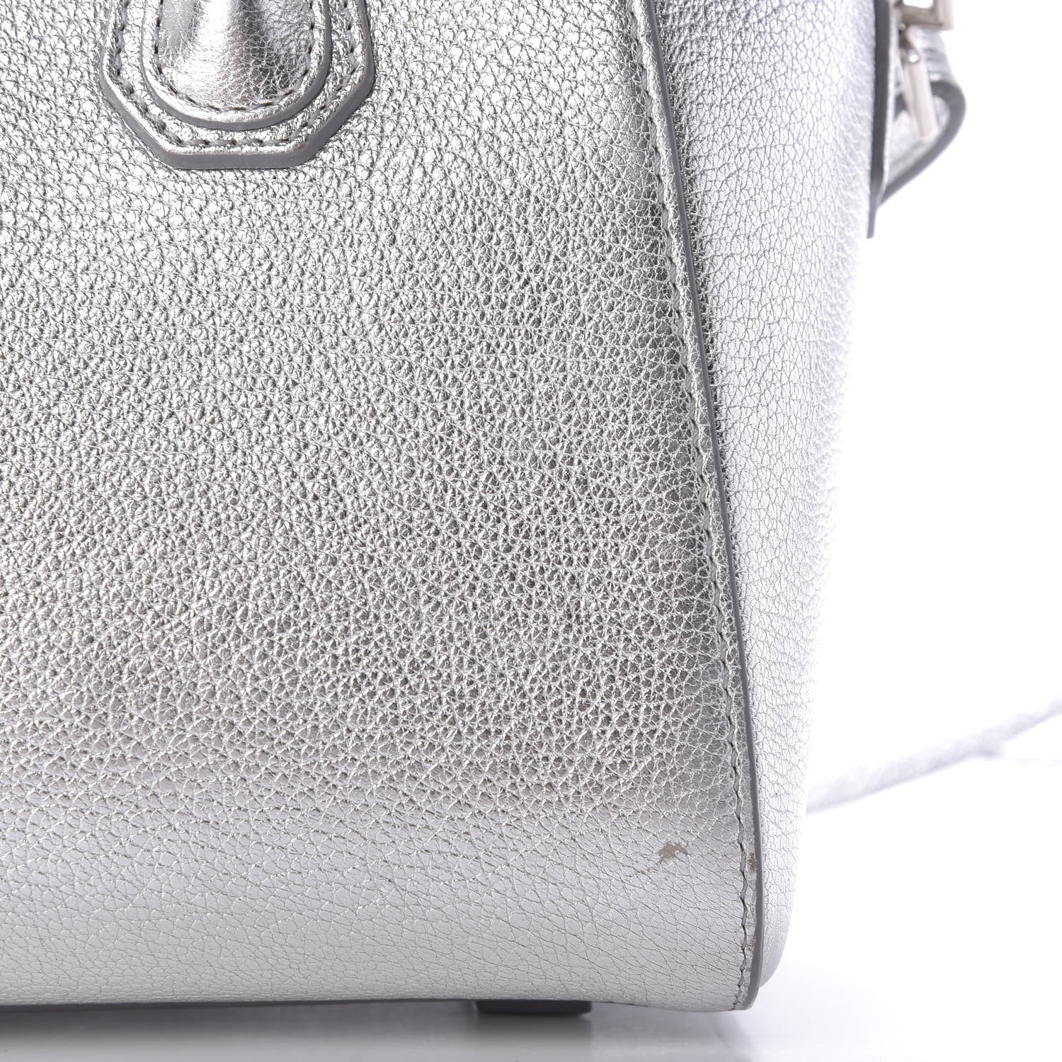 Givenchy Metallic Sugar Goatskin Mini Antigona Silver 10 of 11