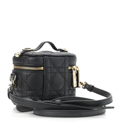 Christian Dior Lambskin Cannage Micro Lady Dior Vanity Case Black 3 of 9