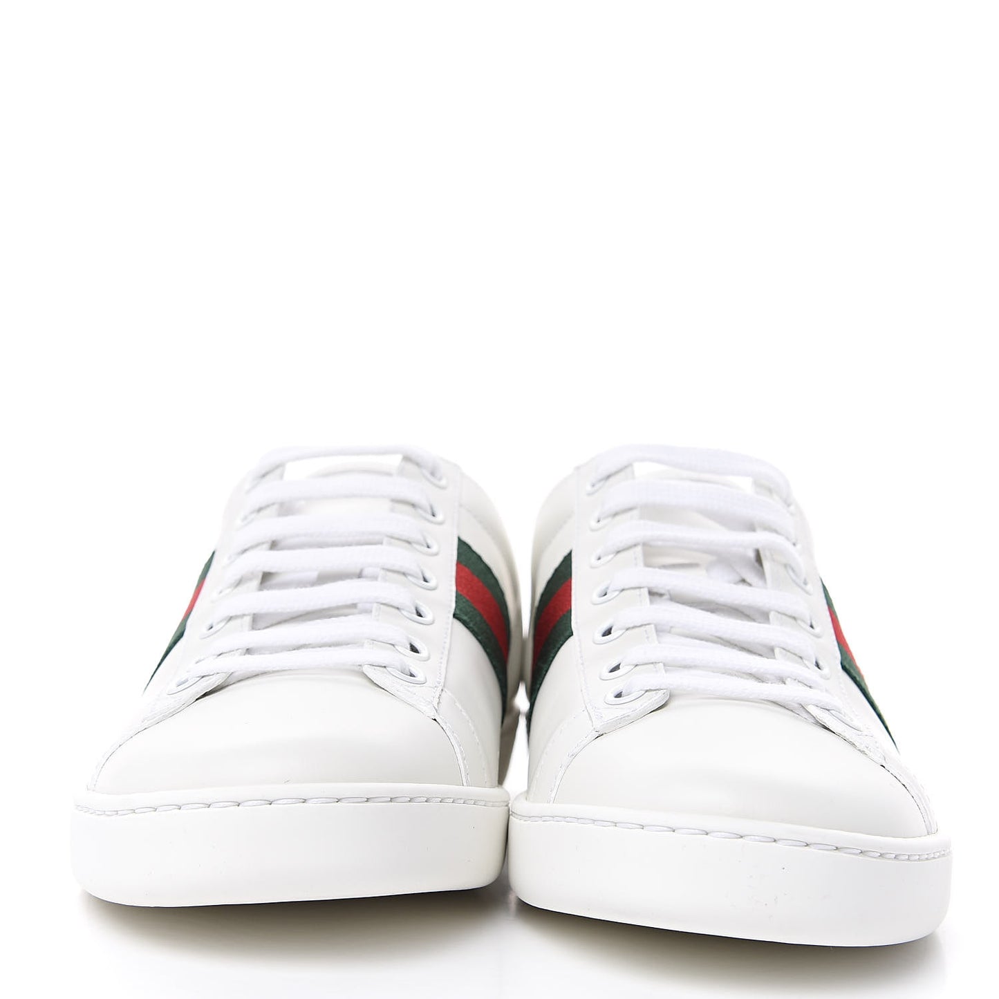 Calfskin Web Bee Embroidered Womens Ace Sneakers 38 White Green