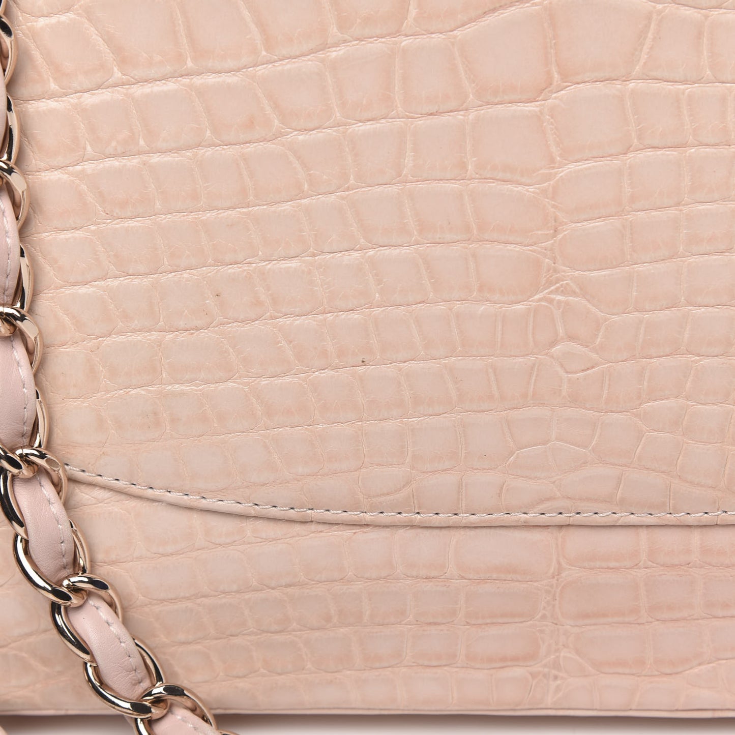 Alligator Jumbo Double Flap Light Pink